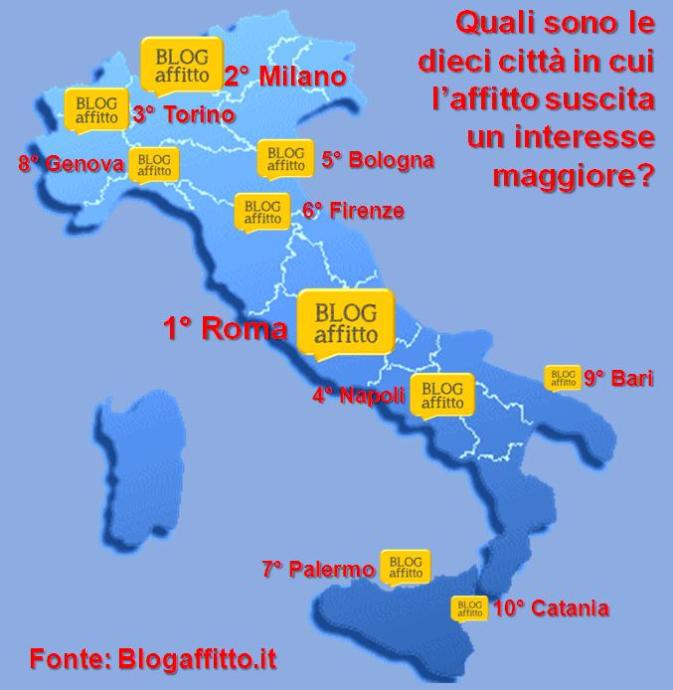 2014-11 Quali sono le 10 città in cui laffitto suscita maggiore interesse L analisi di Blogaffitto
