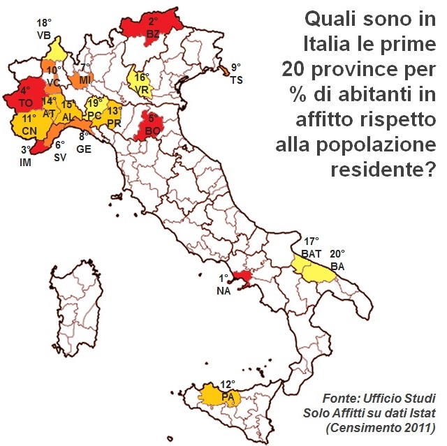 2015-03 Le 20 province italiane dove si ricorre maggiormente all affitto Napoli al primo posto